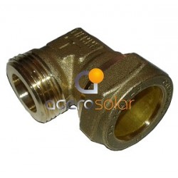 Codo para unir Cobre de Ø22mm con tubería flexible DN16. Codo para unir Cobre de Ø22mm con tubería flexible DN16.