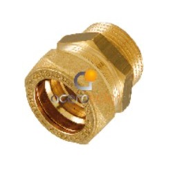 Machón doble rosca GAS/BSP de asiento plano de 1/2"