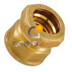 Machón doble rosca GAS/BSP de asiento plano de 1/2"